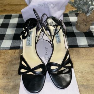 Jimmy Choo, Ankle wrap heels.